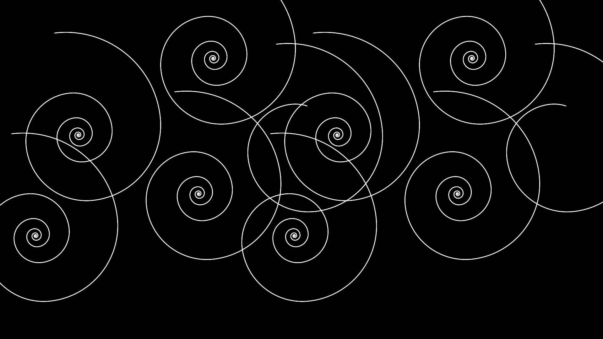 许多旋转催眠螺旋与黑色背景动画视频的预览图