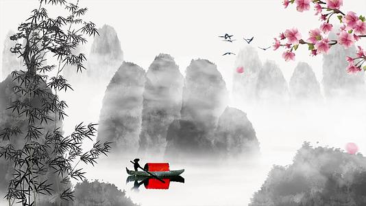 唯美中国风山水画背景视频的预览图