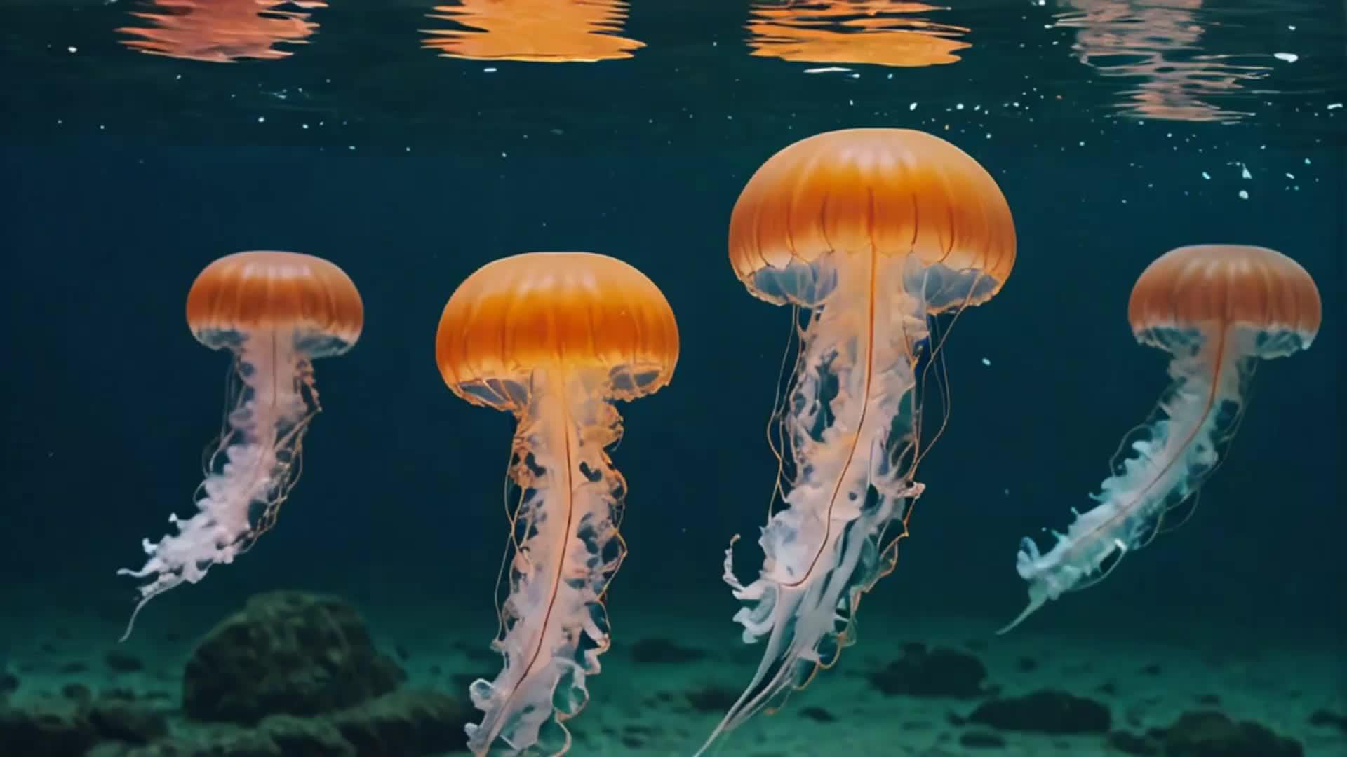 水下水母梦幻背景视频视频的预览图