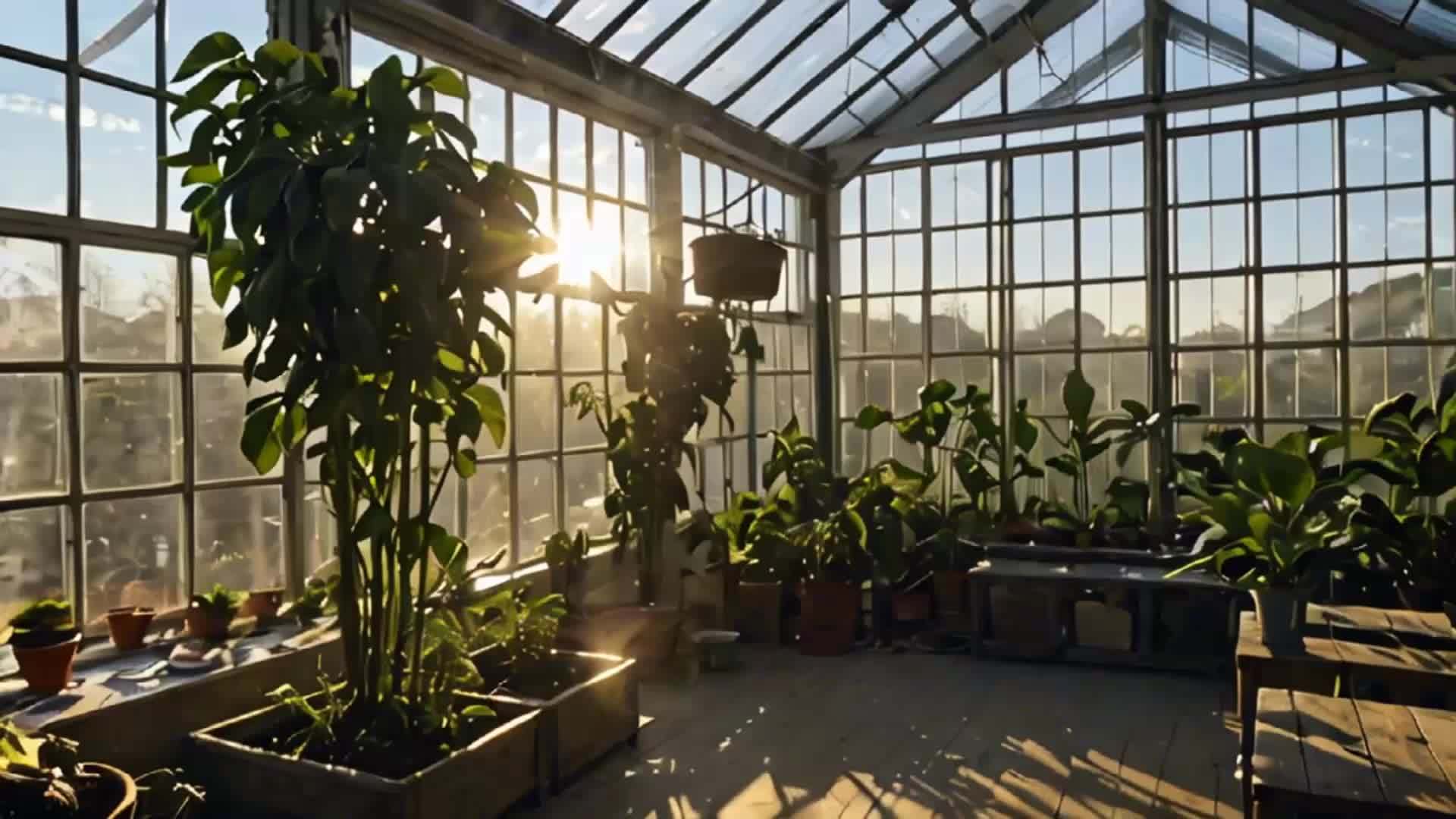 阳光下的阳光房植被视频的预览图