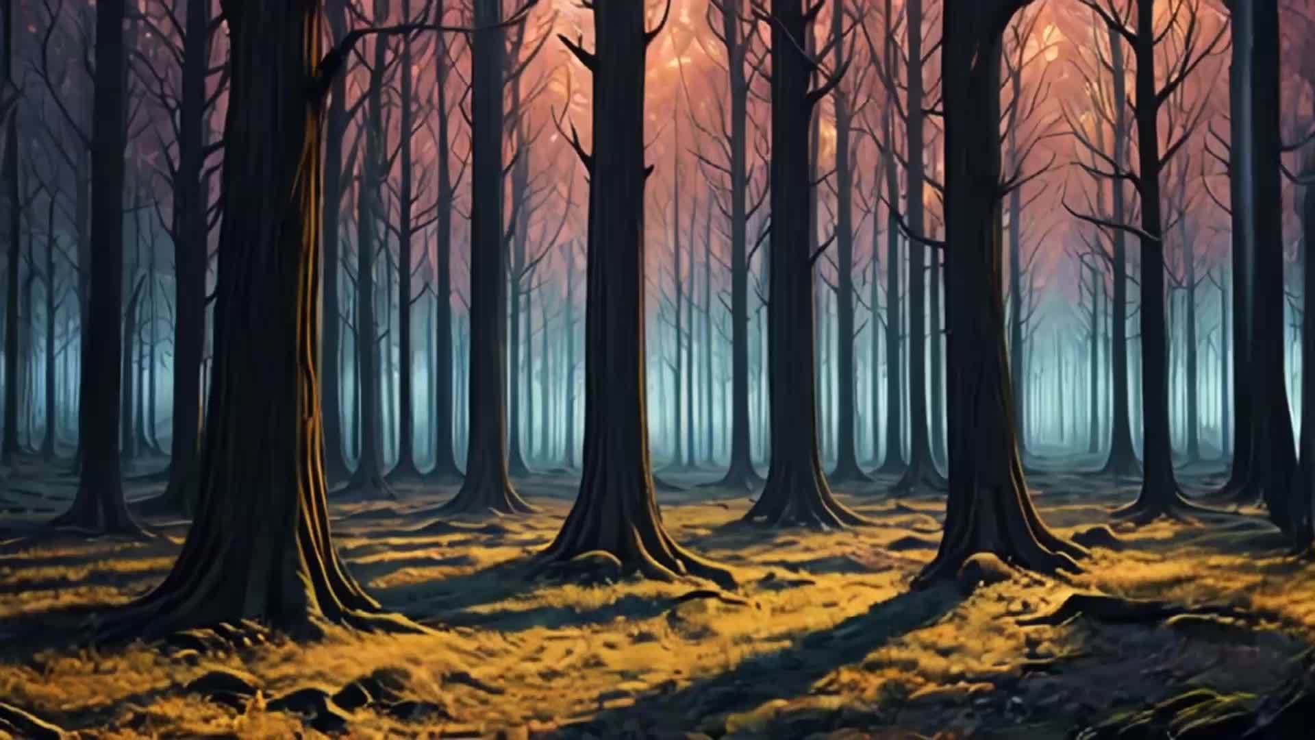 艺术概念树林插画视频的预览图