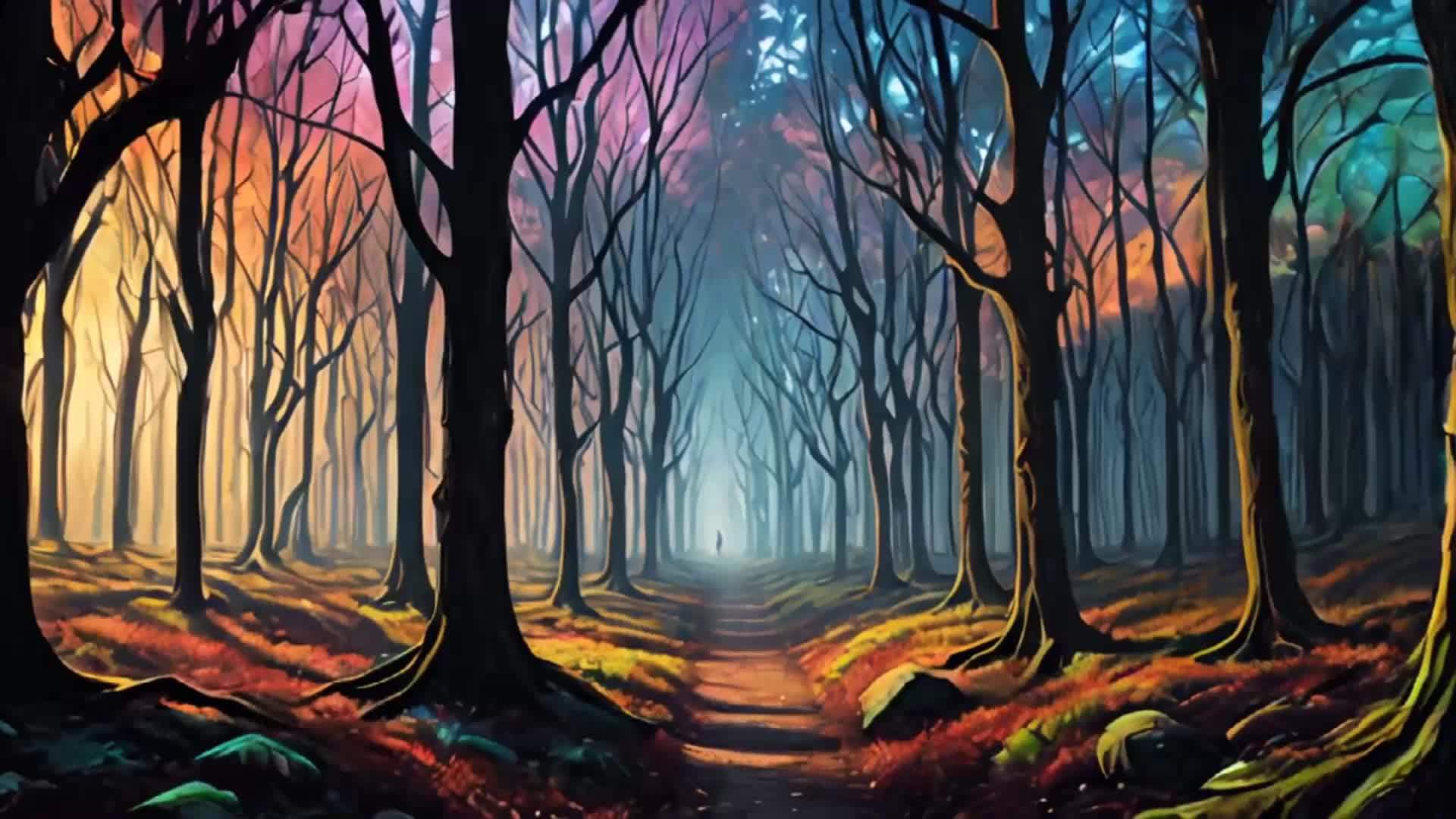 森林插画艺术意境视频的预览图