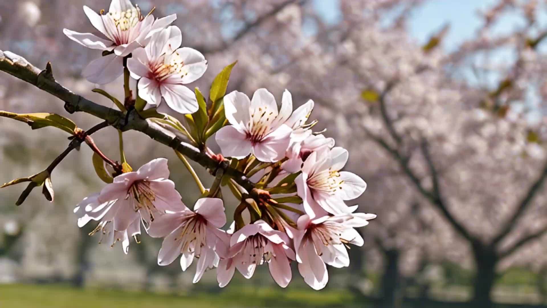 美丽的春天樱花视频的预览图
