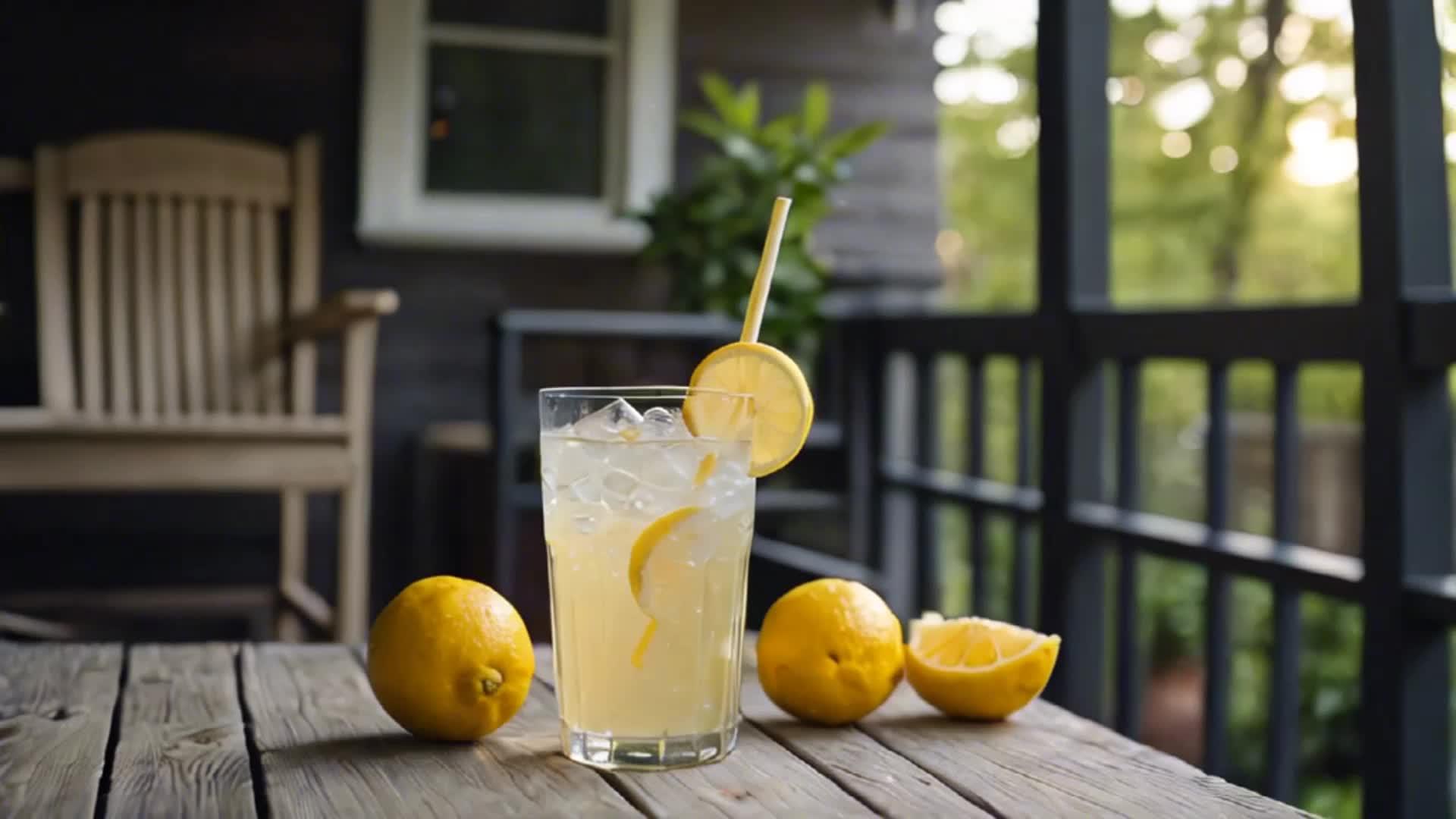美味的冰镇柠檬水视频的预览图