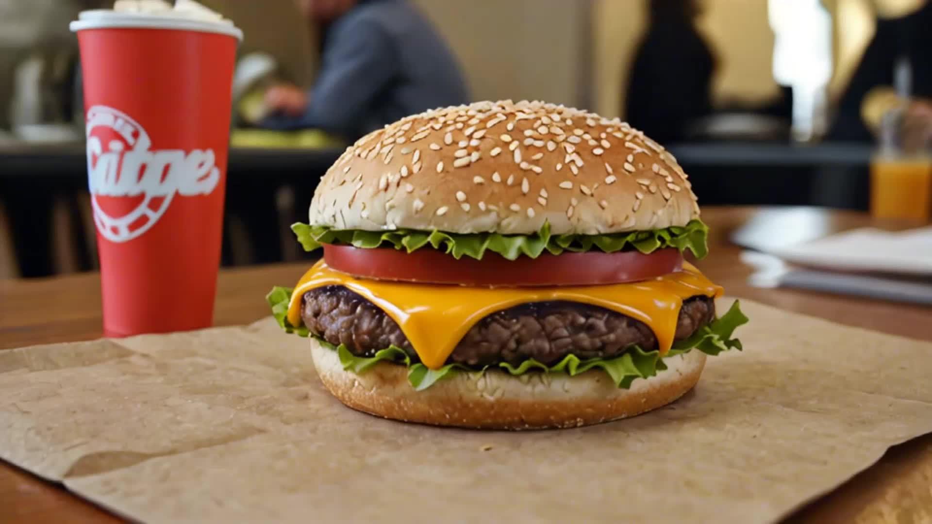 牛肉汉堡美食视频的预览图
