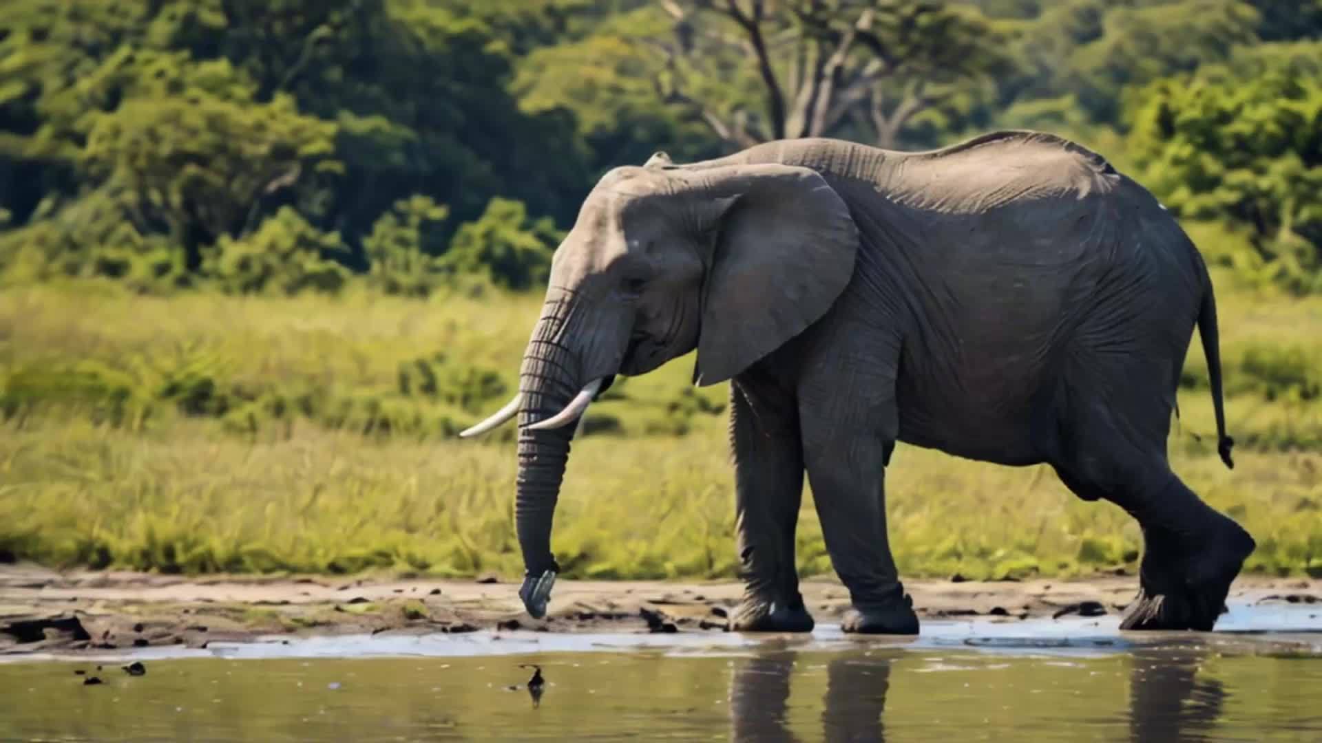 大象在非洲大草原上视频的预览图