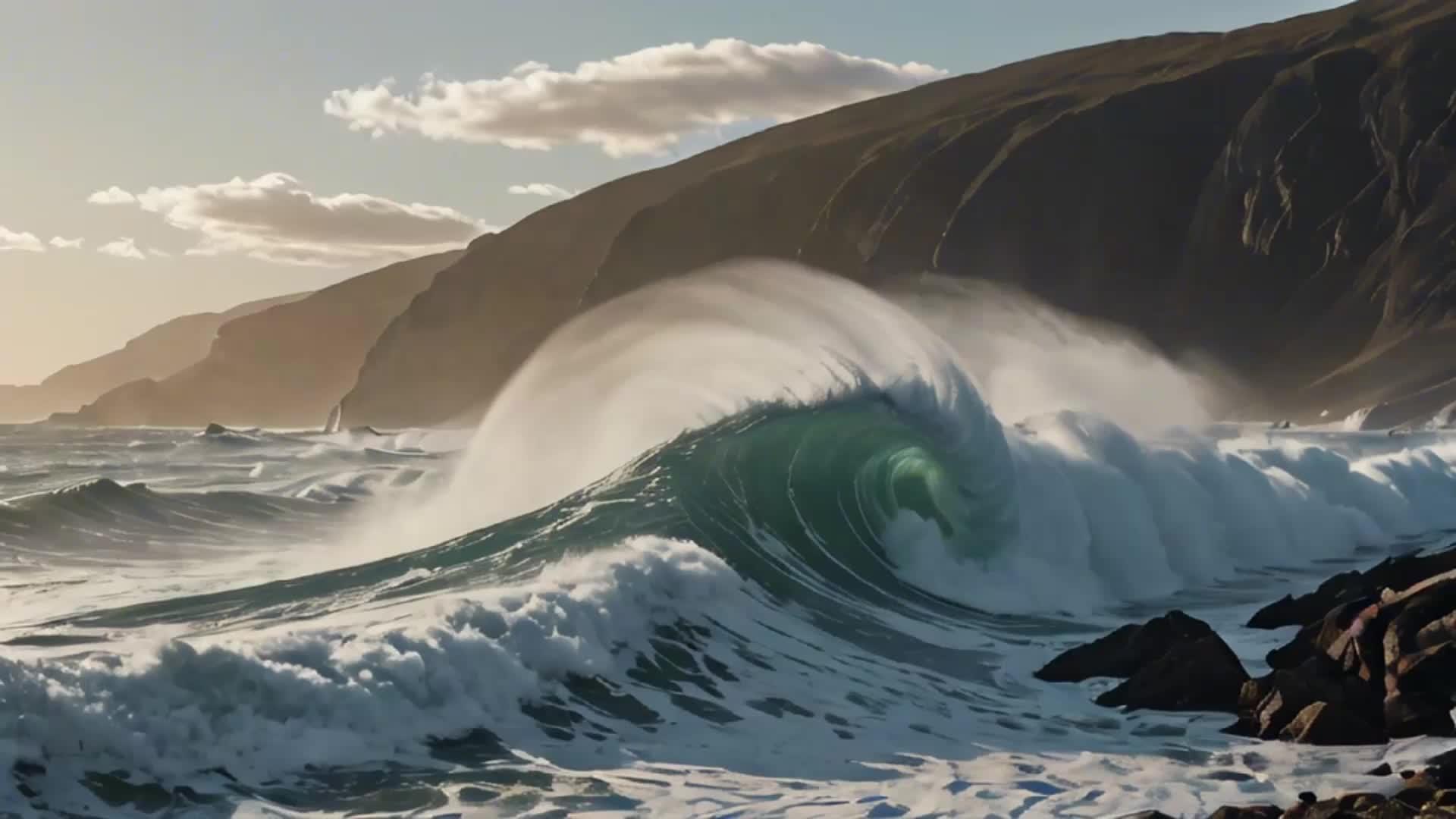 波涛汹涌的大海视频的预览图