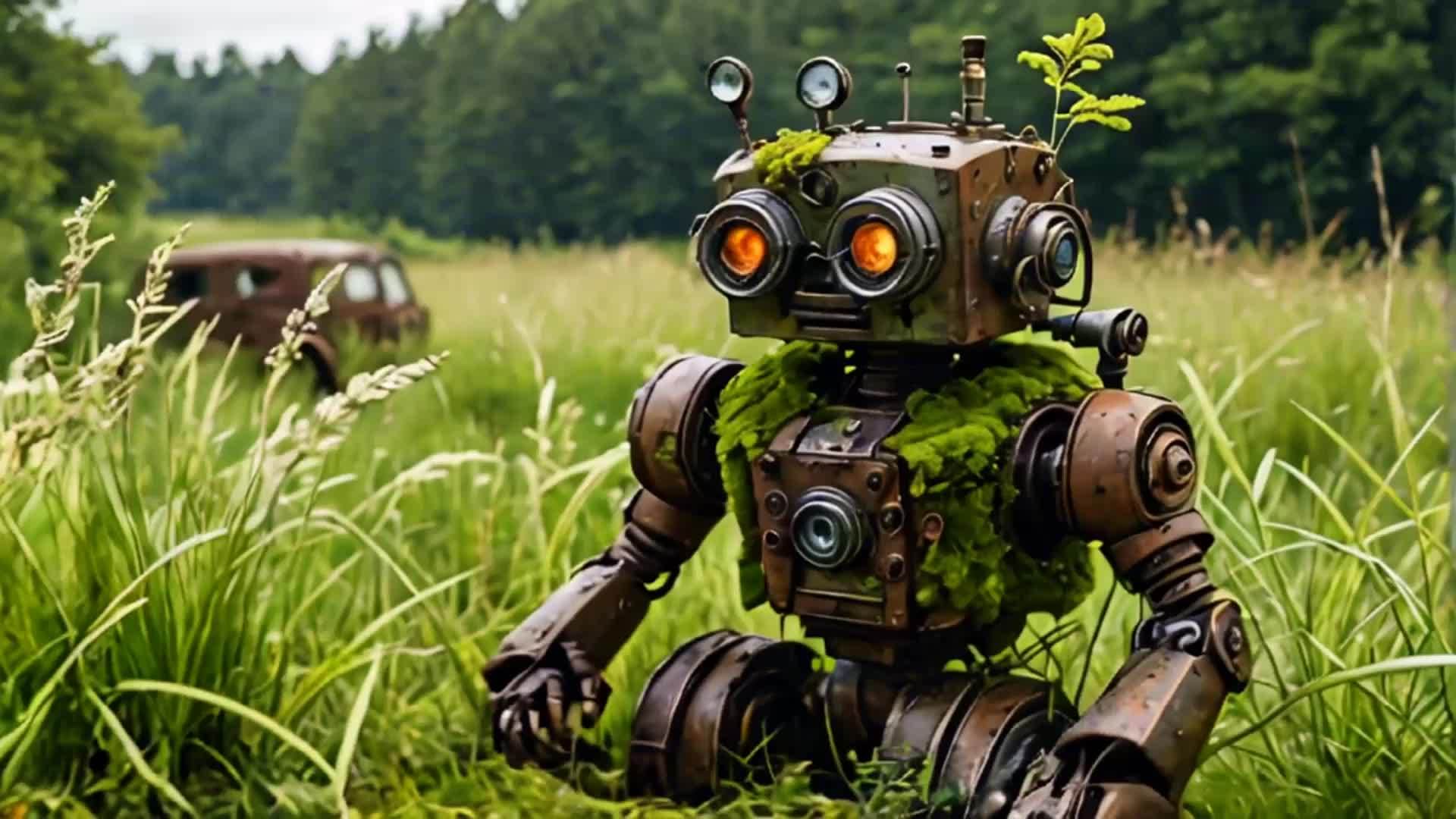 机器人在草丛中视频的预览图