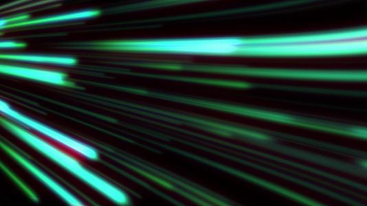 超级跳跃效果星系霓虹灯在运动中发光抽象定向霓虹线视频的预览图