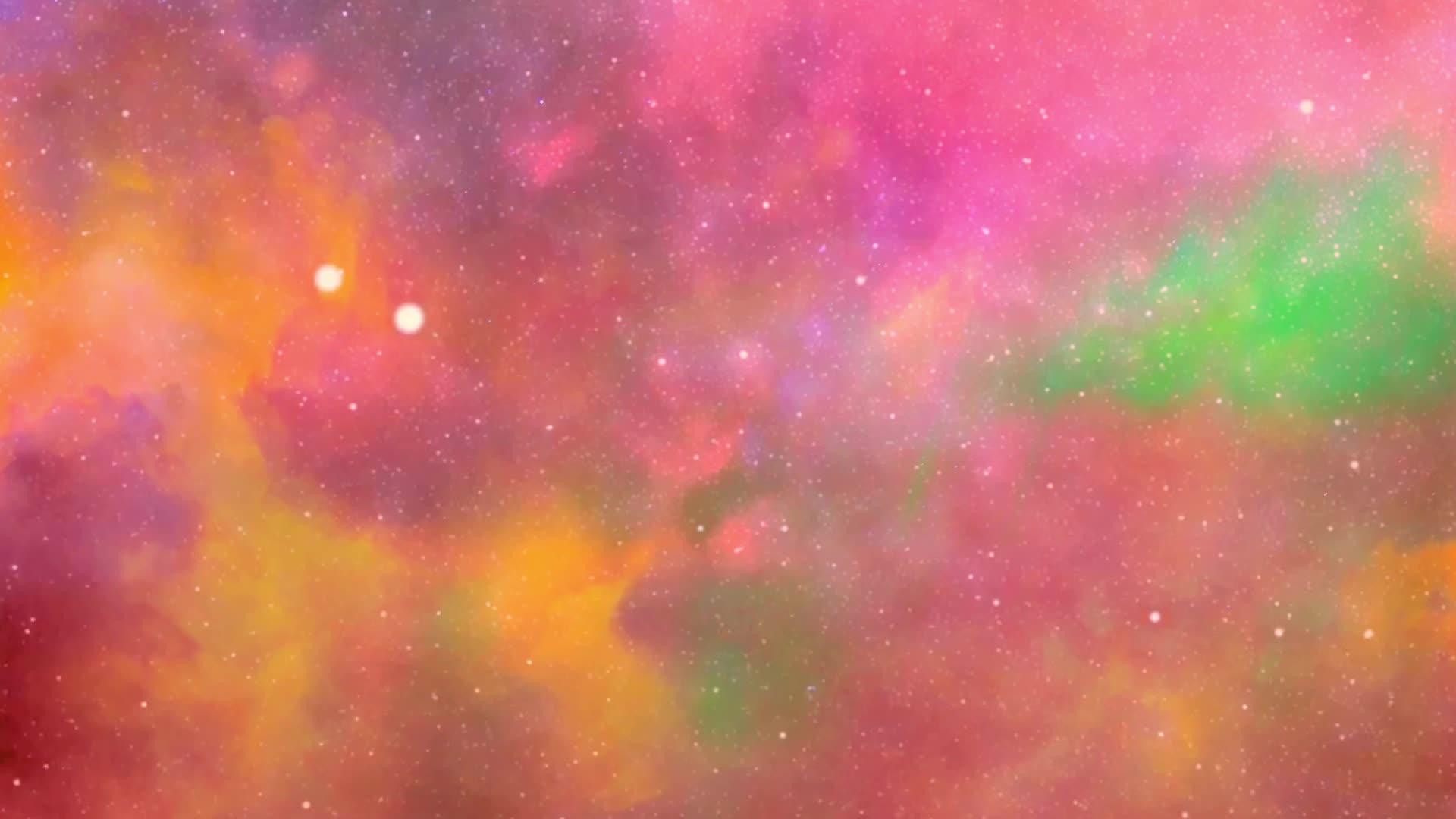 五颜六色的云和明亮的星星视频的预览图