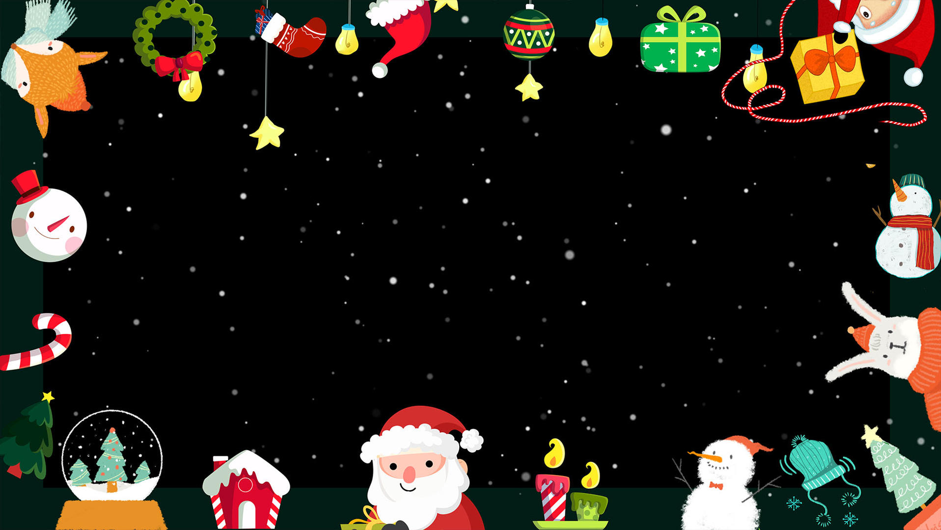 4k创意圣诞节小动物边框视频的预览图