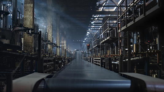 轮胎车间传送带在工业厂房中移动新橡胶生产视频的预览图