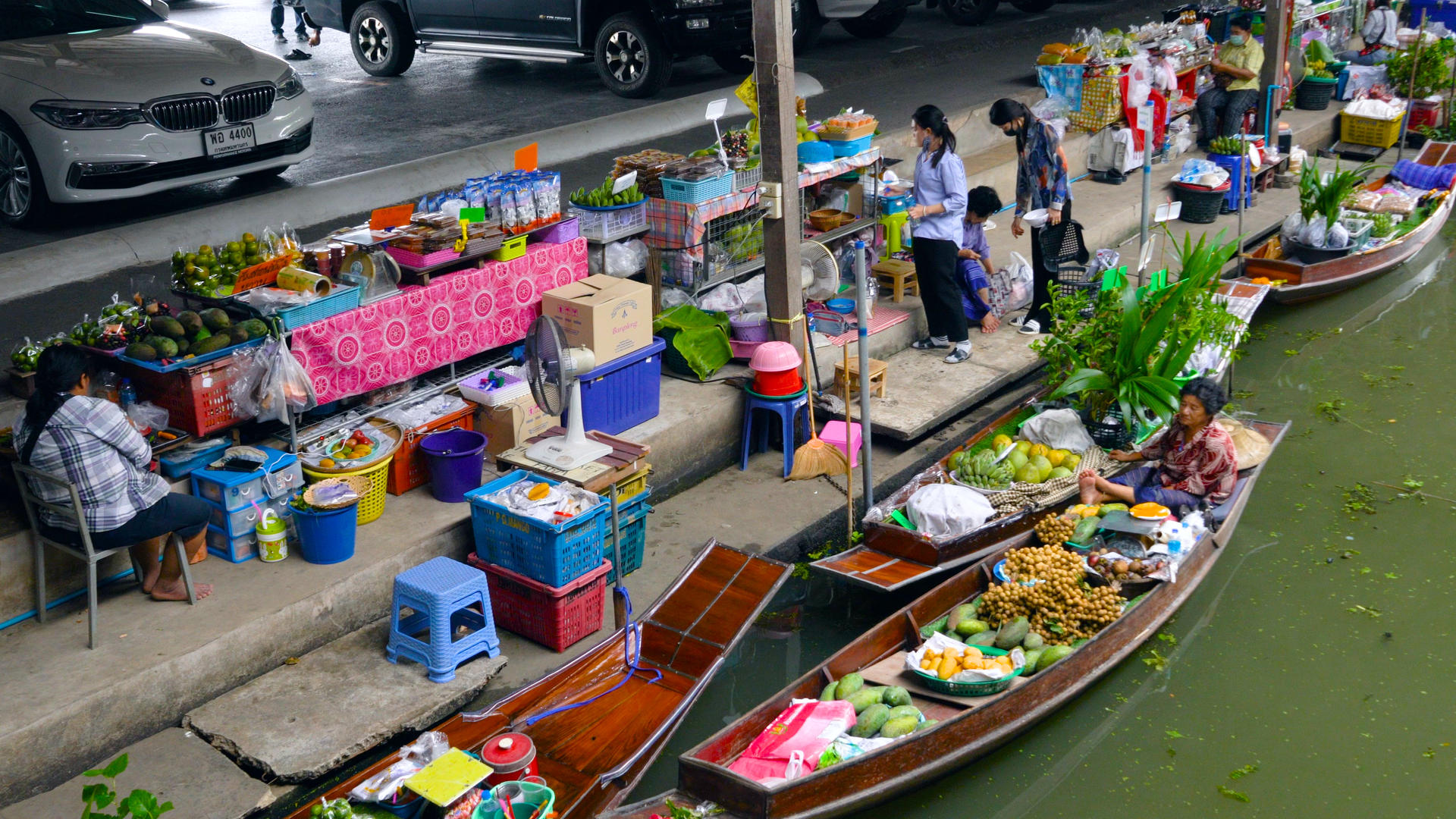 【该视频无肖像权，请勿商用】东南亚泰国特色水上市场合集4K视频的预览图