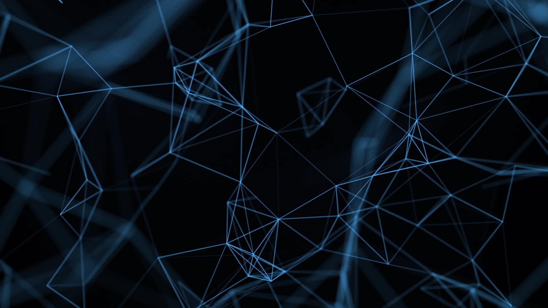 黑色背景空间蓝色颗粒移动动画动画BLO视频的预览图