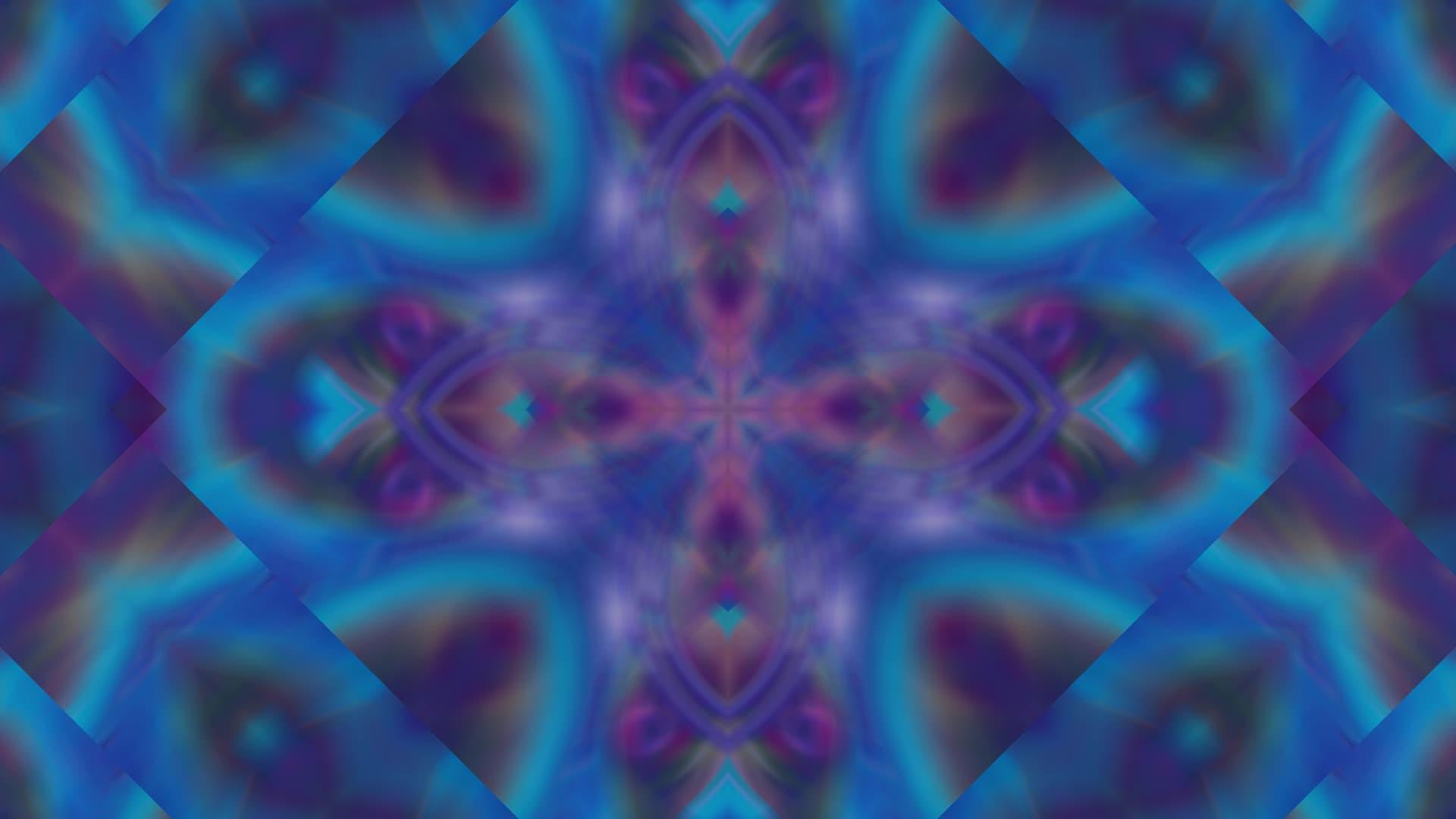 抽象蓝色平面背景对称模式视频的预览图