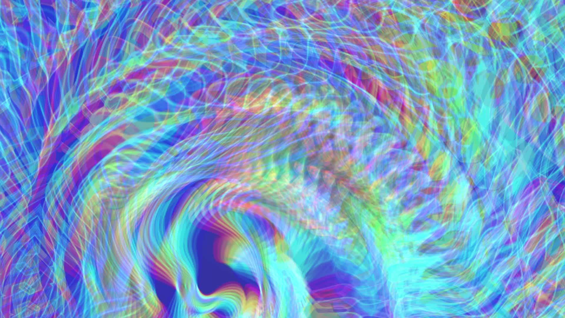 抽象的蓝色背景与移动彩虹线视频的预览图