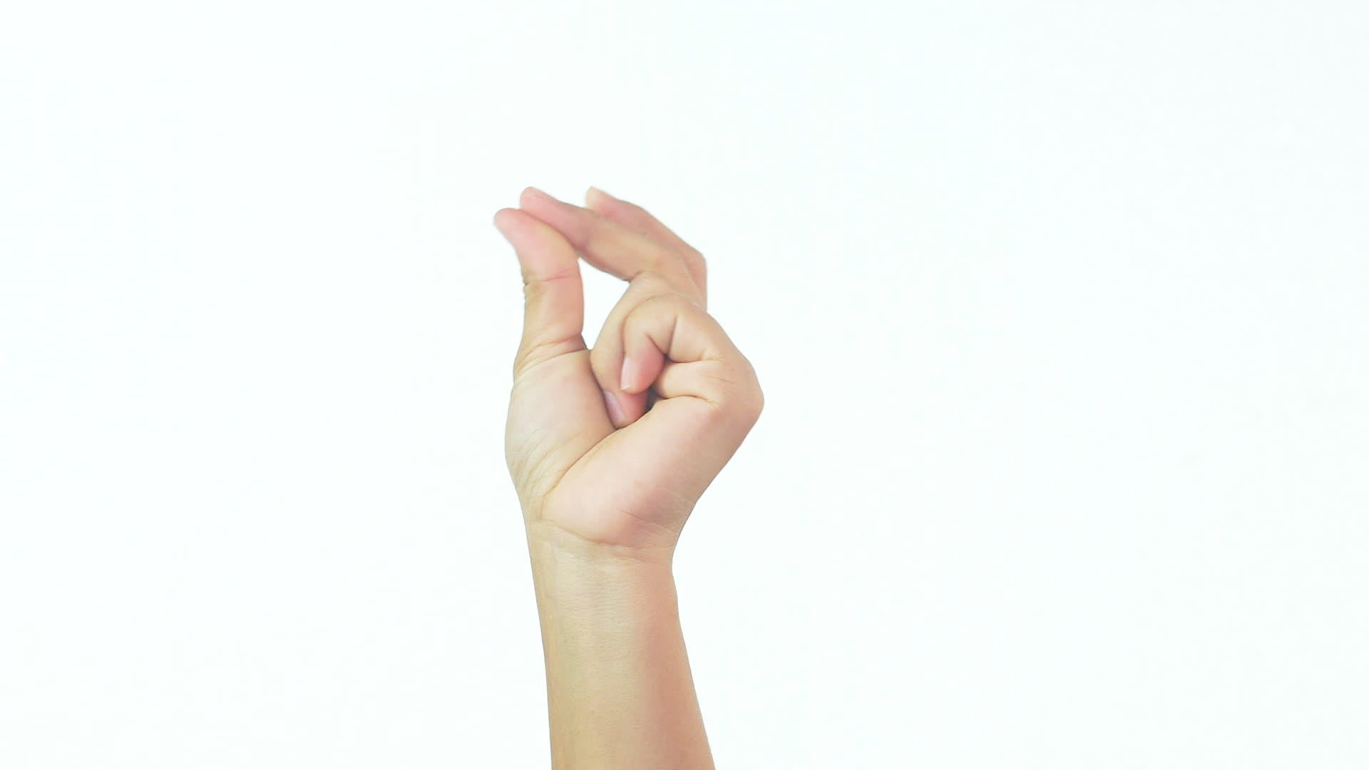 紧握着她的手指举起手指向白色背景中一首单曲的节奏视频的预览图