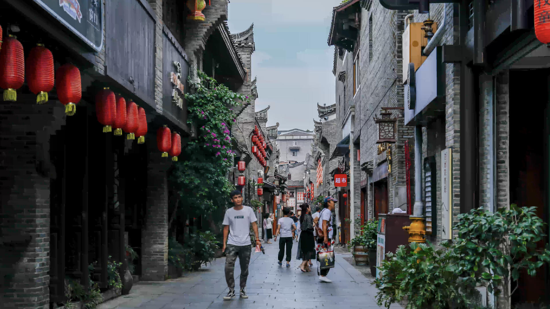 8k桂林东西巷商业旅游步行街延时摄影视频的预览图