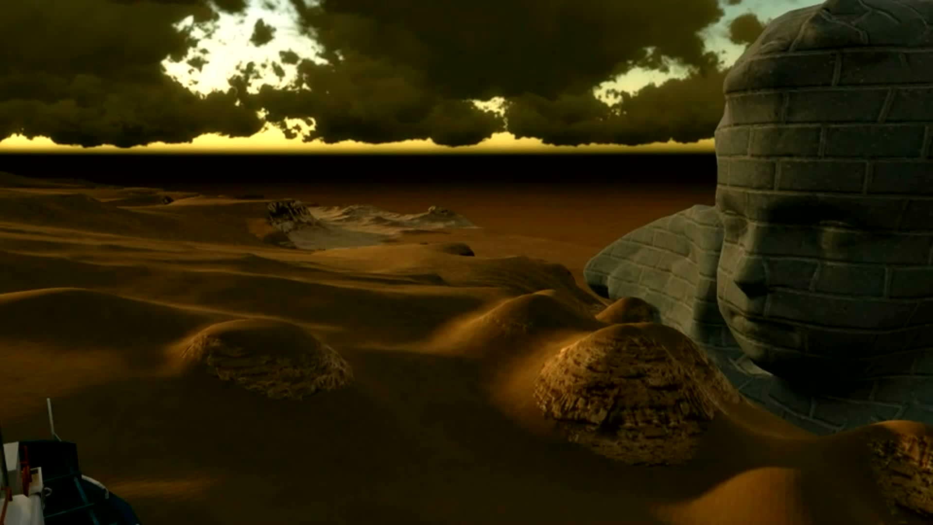 相机在沙漠中飞越金字塔和老船视频的预览图