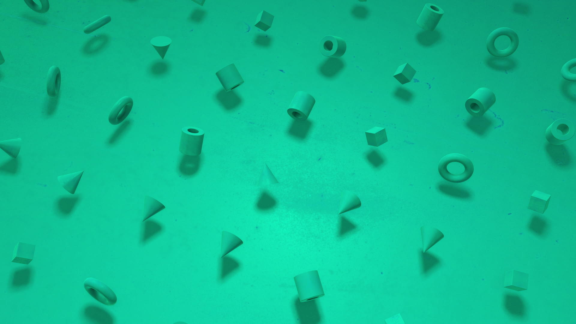阳光明媚的薄荷绿松石立方体百吉饼圆柱体旋转无缝轮廓视频的预览图
