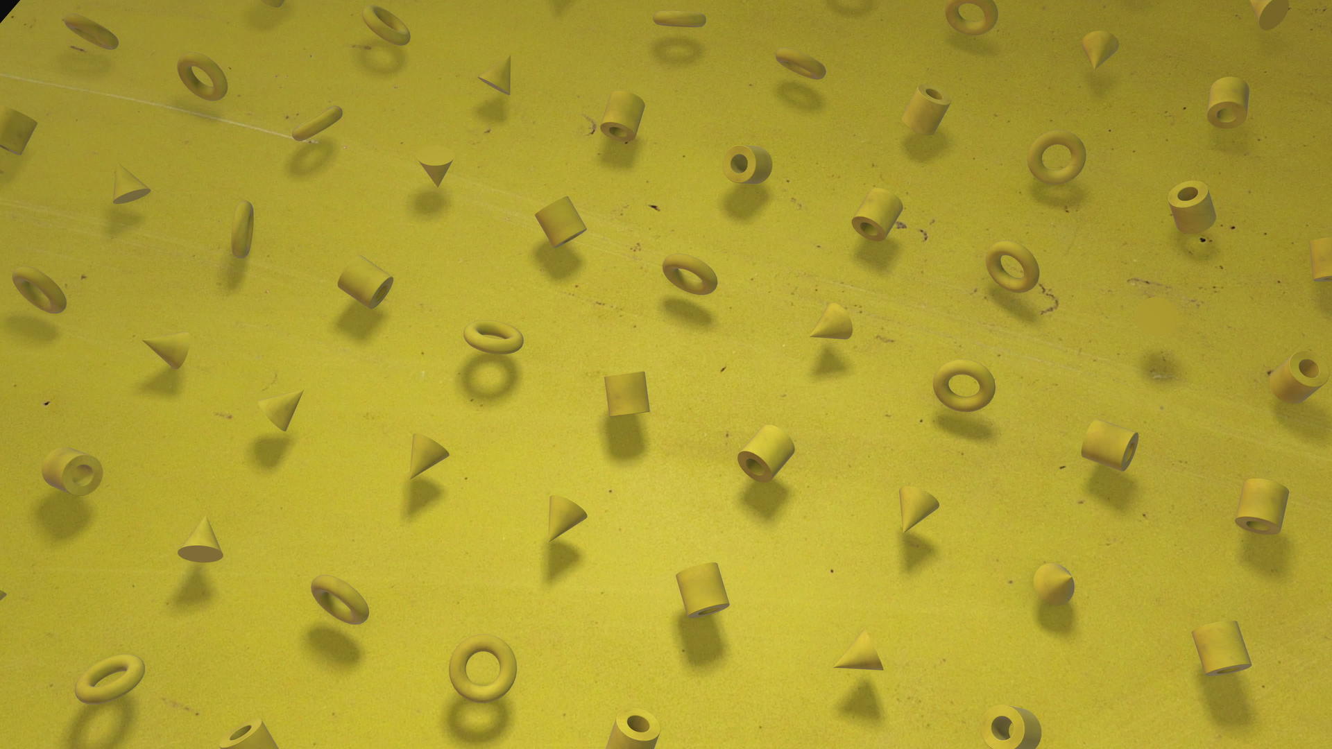 阳光明媚的黄色立方体百吉饼圆柱体旋转无缝轮廓背景视频的预览图