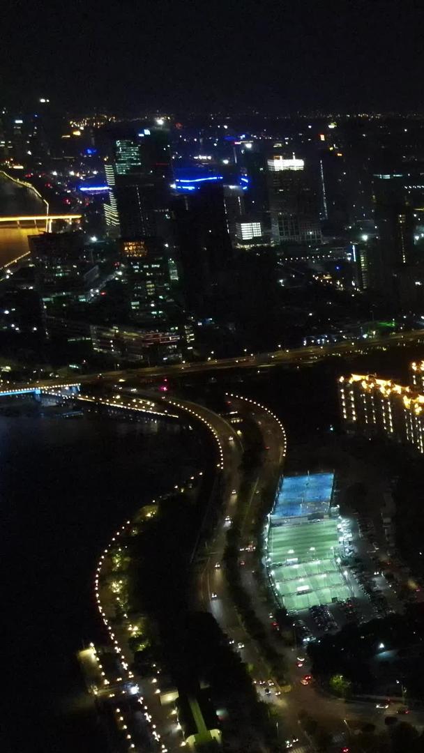 广州城市夜景高清航拍广州塔小蛮腰珠江风景视频的预览图