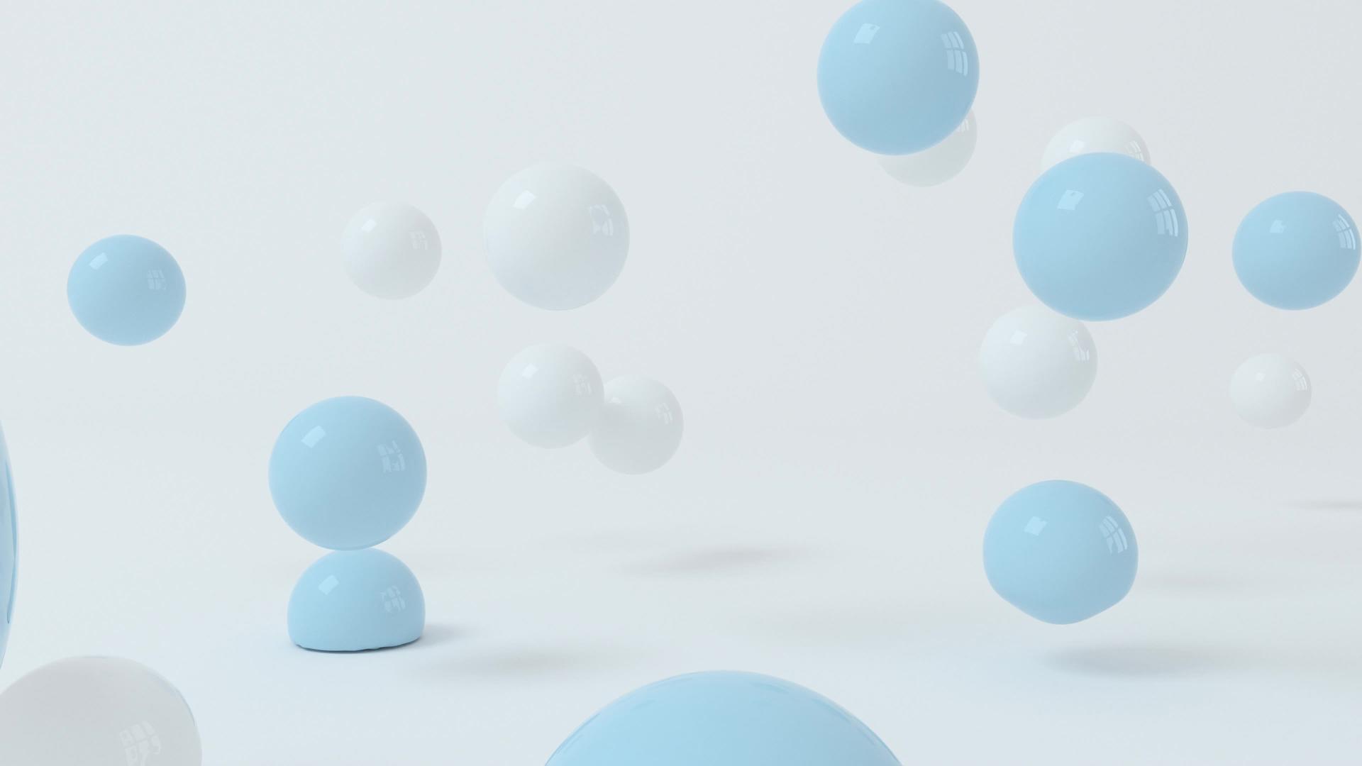 用白色背景3D软球反弹视频的预览图