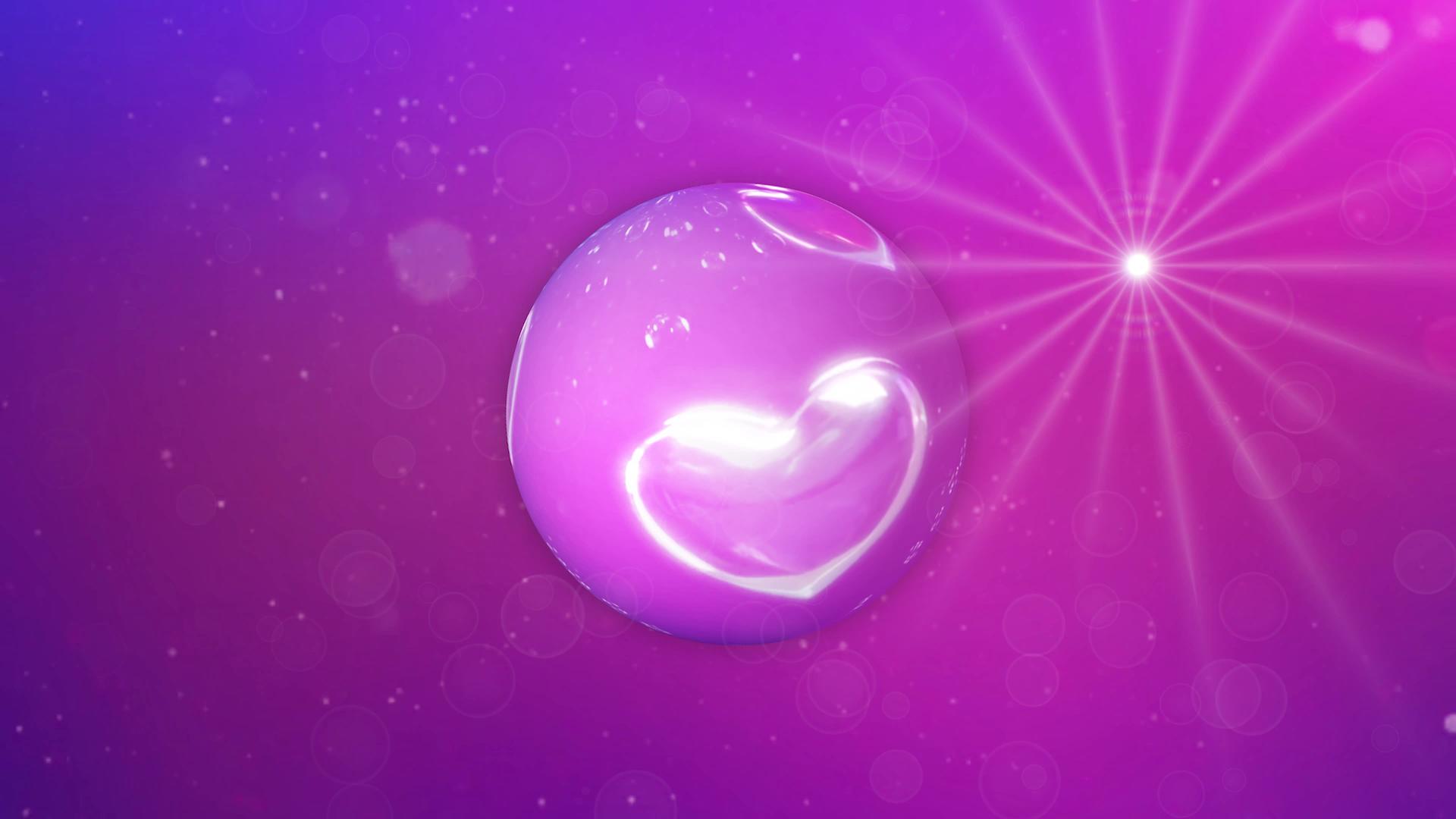 粉色抽象的浪漫背景包括球体和心脏图像情人节卡视频的预览图