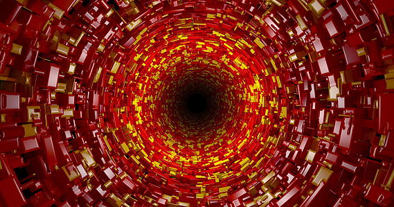 通过由红箱滚动动画组成的抽象隧道视频的预览图