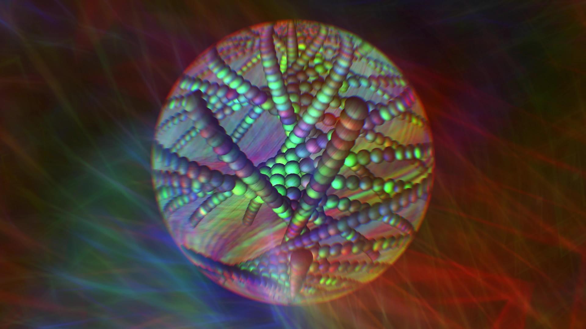 抽象背景与发光旋转球视频的预览图