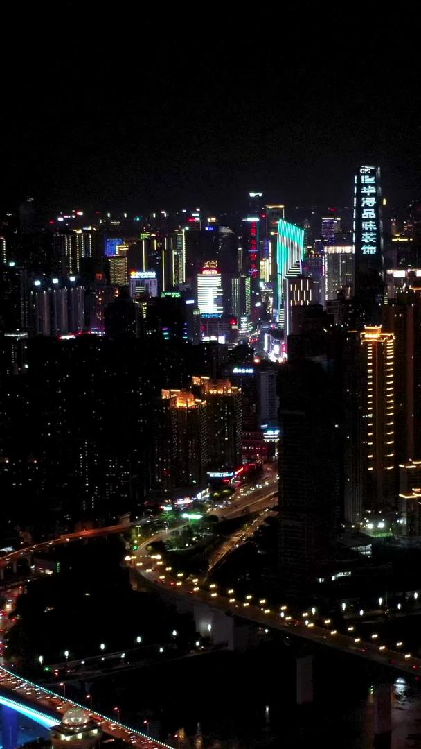 重庆江景桥夜景航拍视频的预览图