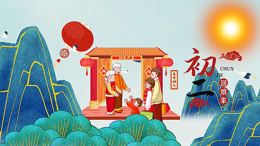 简洁喜庆新年习传统俗宣传展示AE模板视频的预览图