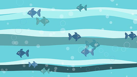 有鱼的海洋背景动画4k运动图形视频的预览图