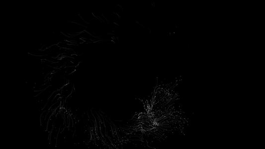在黑色背景上的微白粒子圈中相交一圈视频的预览图