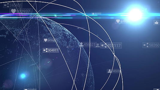 社交网络连接的数据环行星全球网络视频的预览图