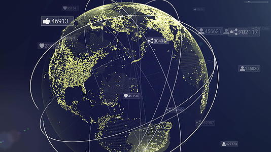 全球通信网络 数字地图动画和绘制视频的预览图