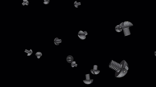 螺钉在零重力下旋转在空中漂浮30D选择性焦点模糊视频的预览图