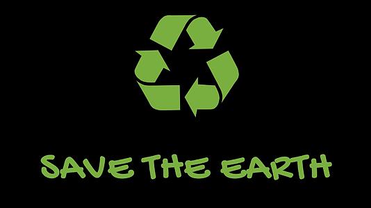 带有绿色口号的动态回收以拯救地球视频的预览图