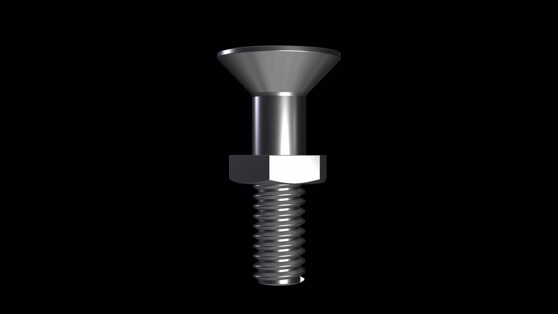 螺钉和螺母紧固螺母和螺栓金属灰色动画静态垂直螺钉视频的预览图