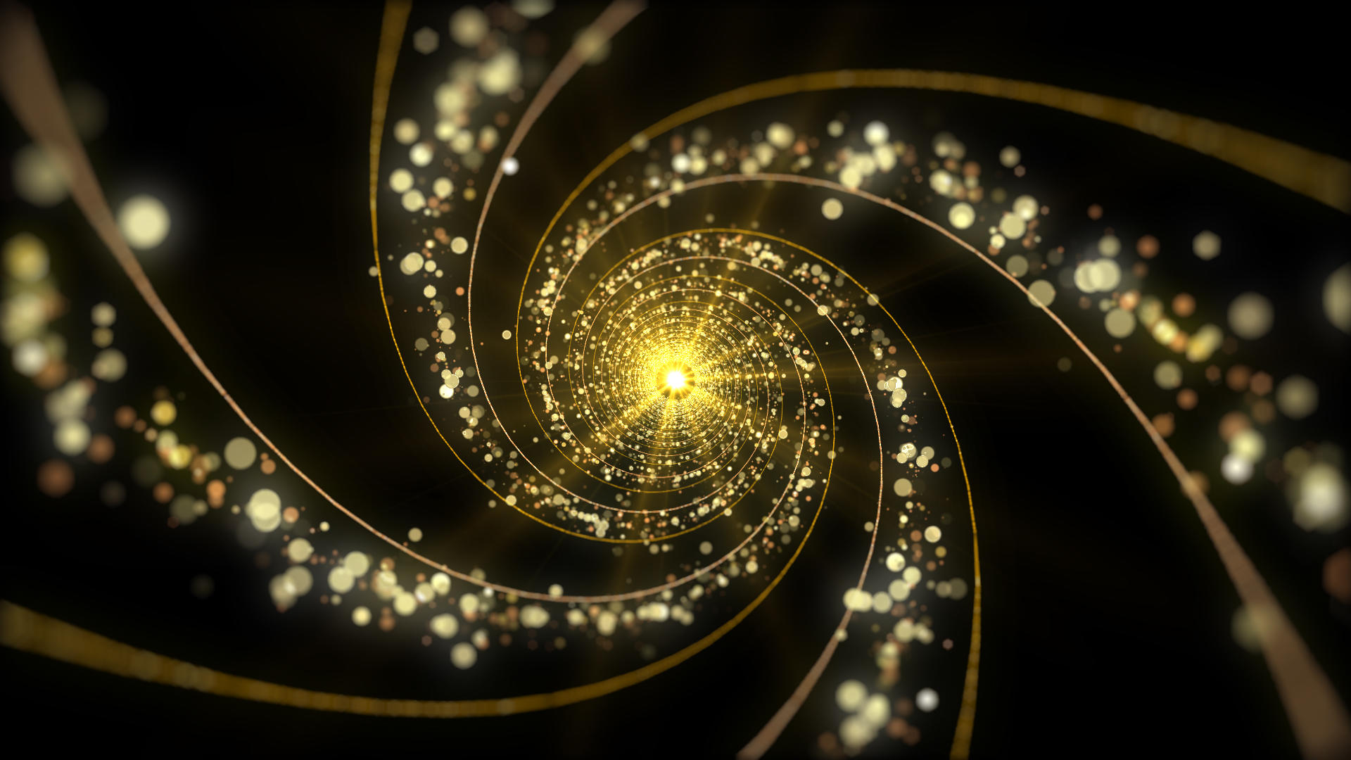 金色唯美漩涡粒子背景视频的预览图