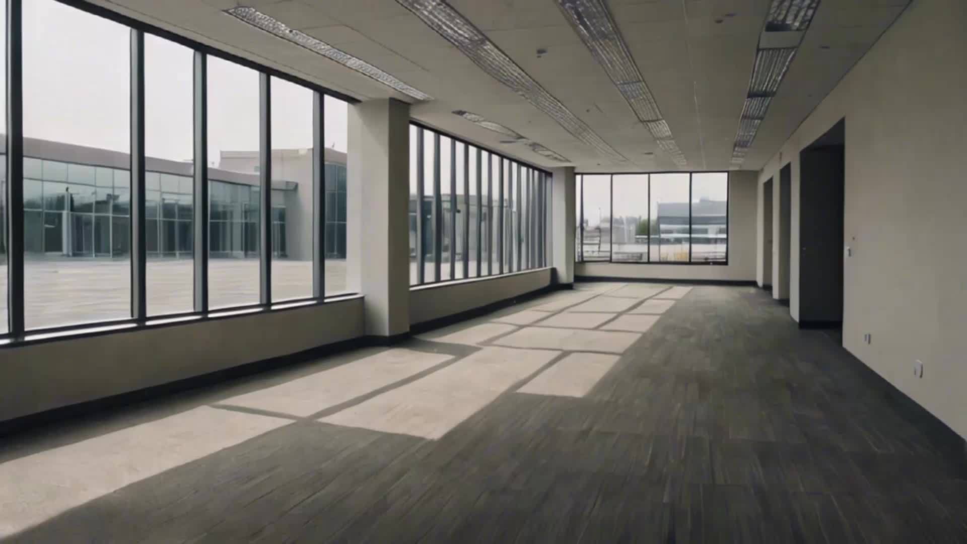 商业建筑办公室落地窗场景视频的预览图
