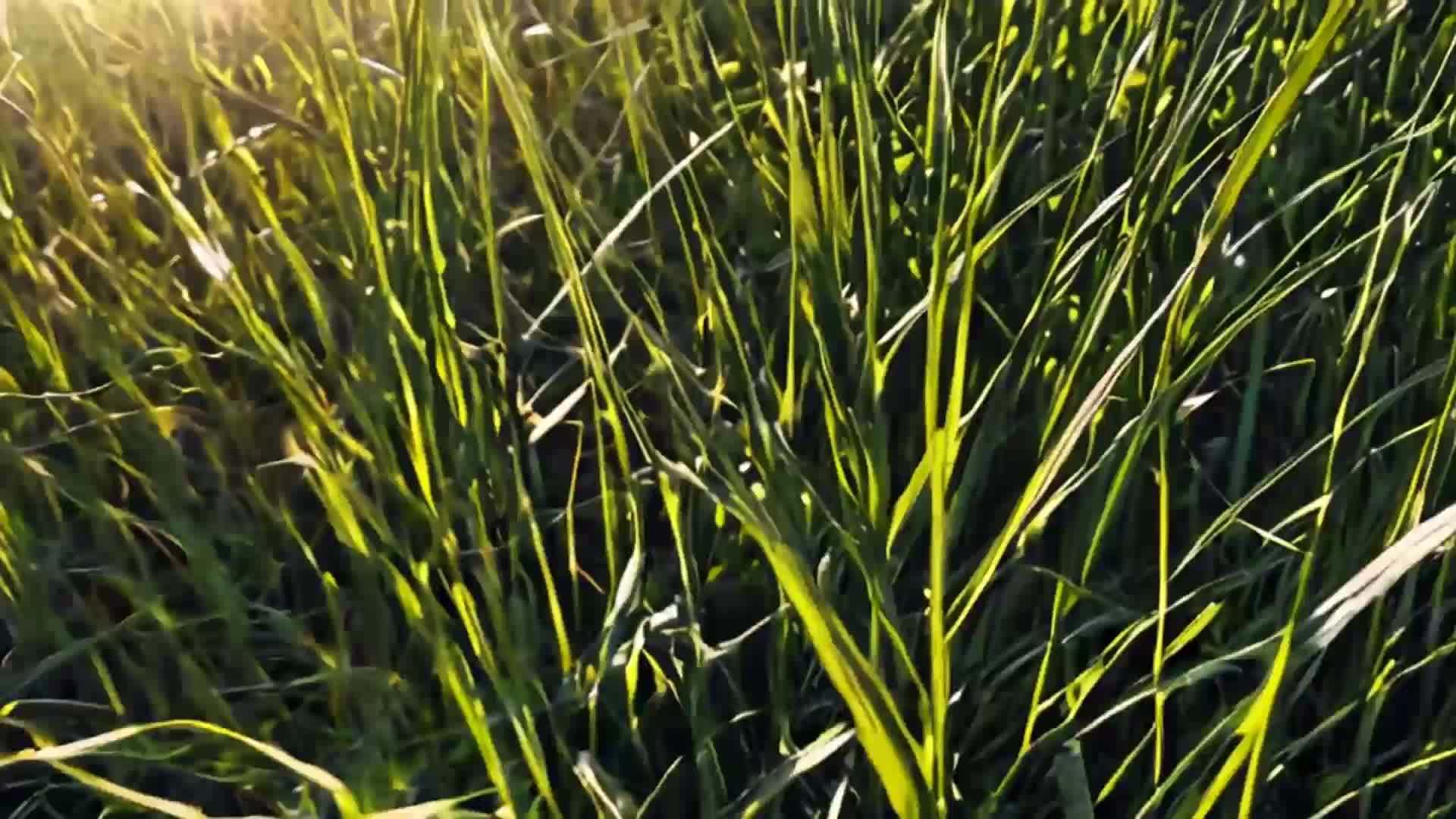 春天的草丛美丽自然风光空镜视频的预览图