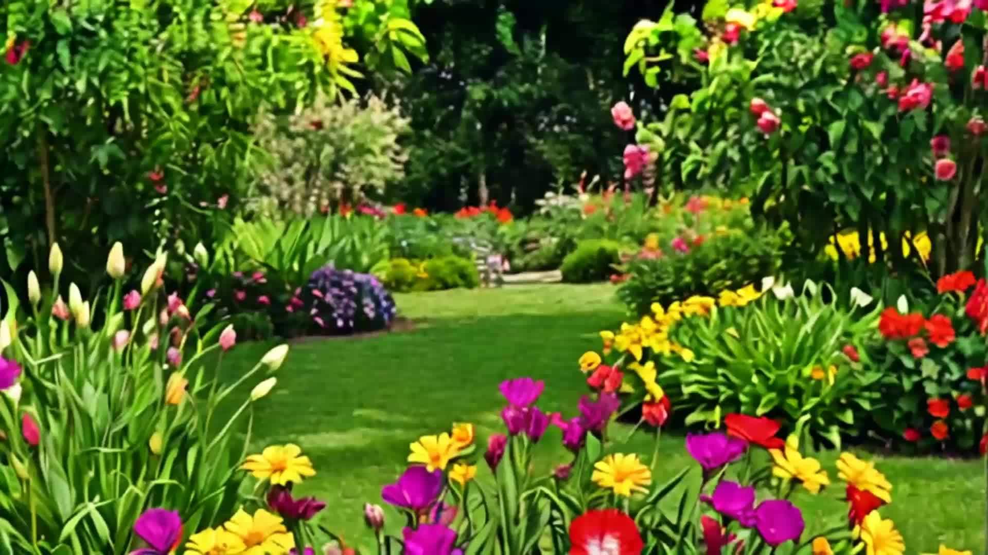园园花园美丽自然风光景色风景视频的预览图