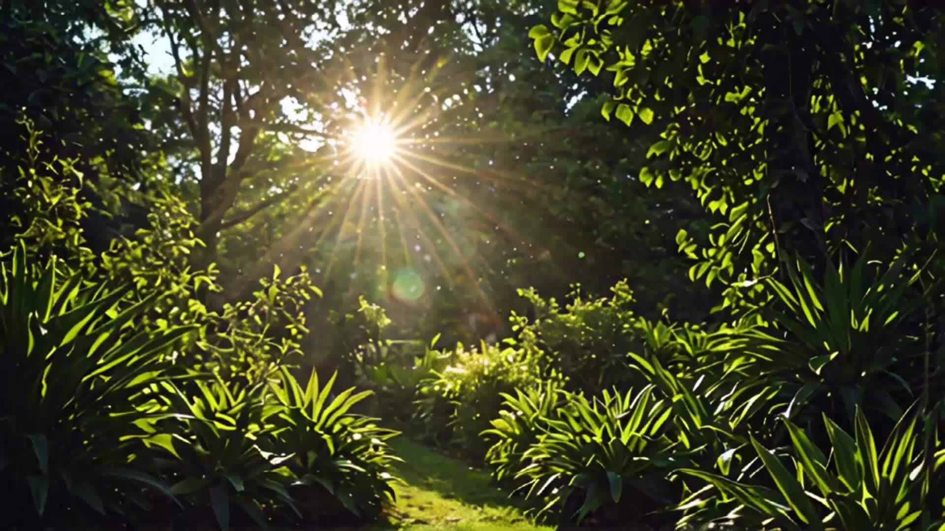 阳光明媚公园美丽自然视频的预览图