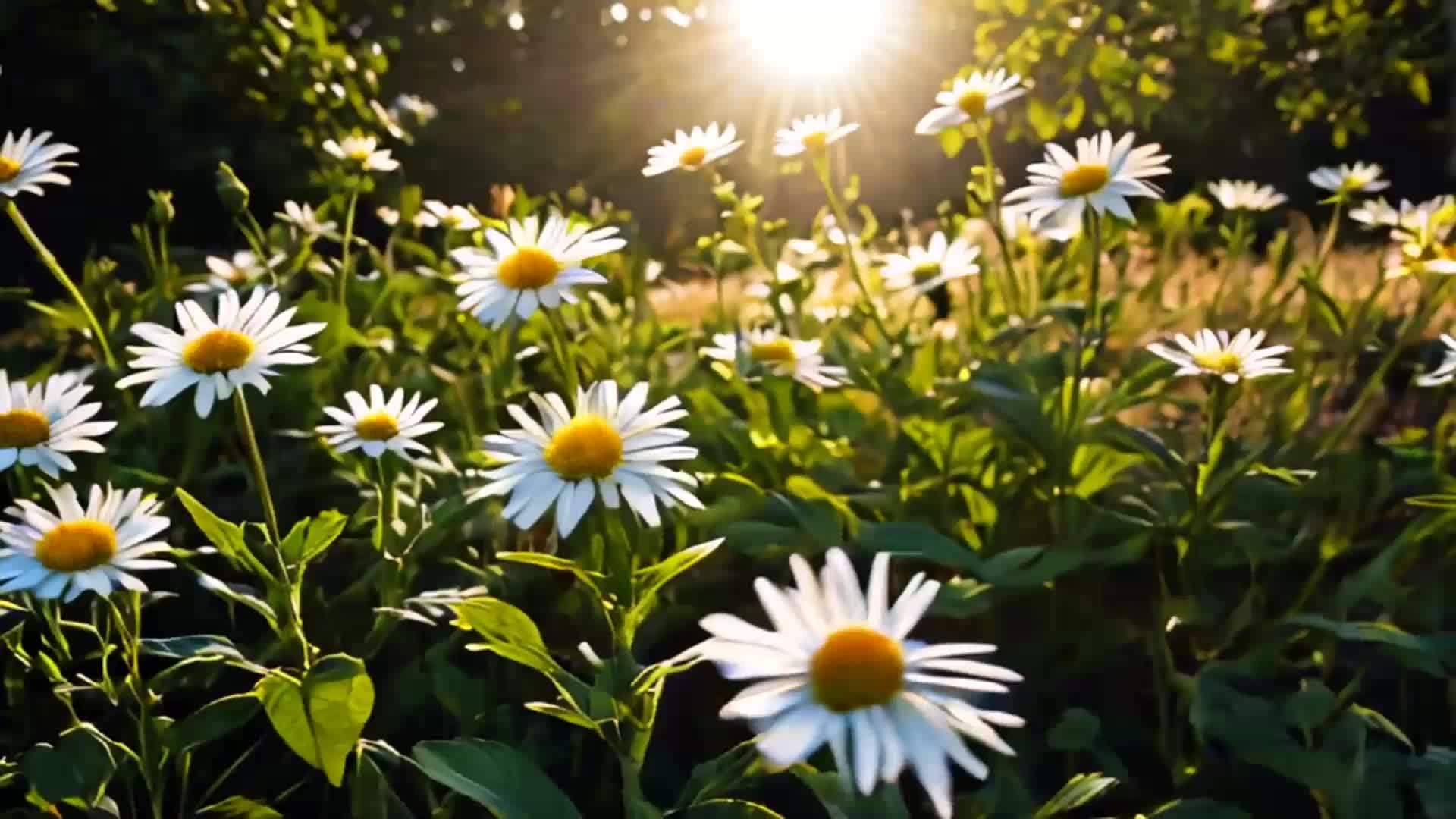 阳光穿过花朵美丽自然风光视频的预览图