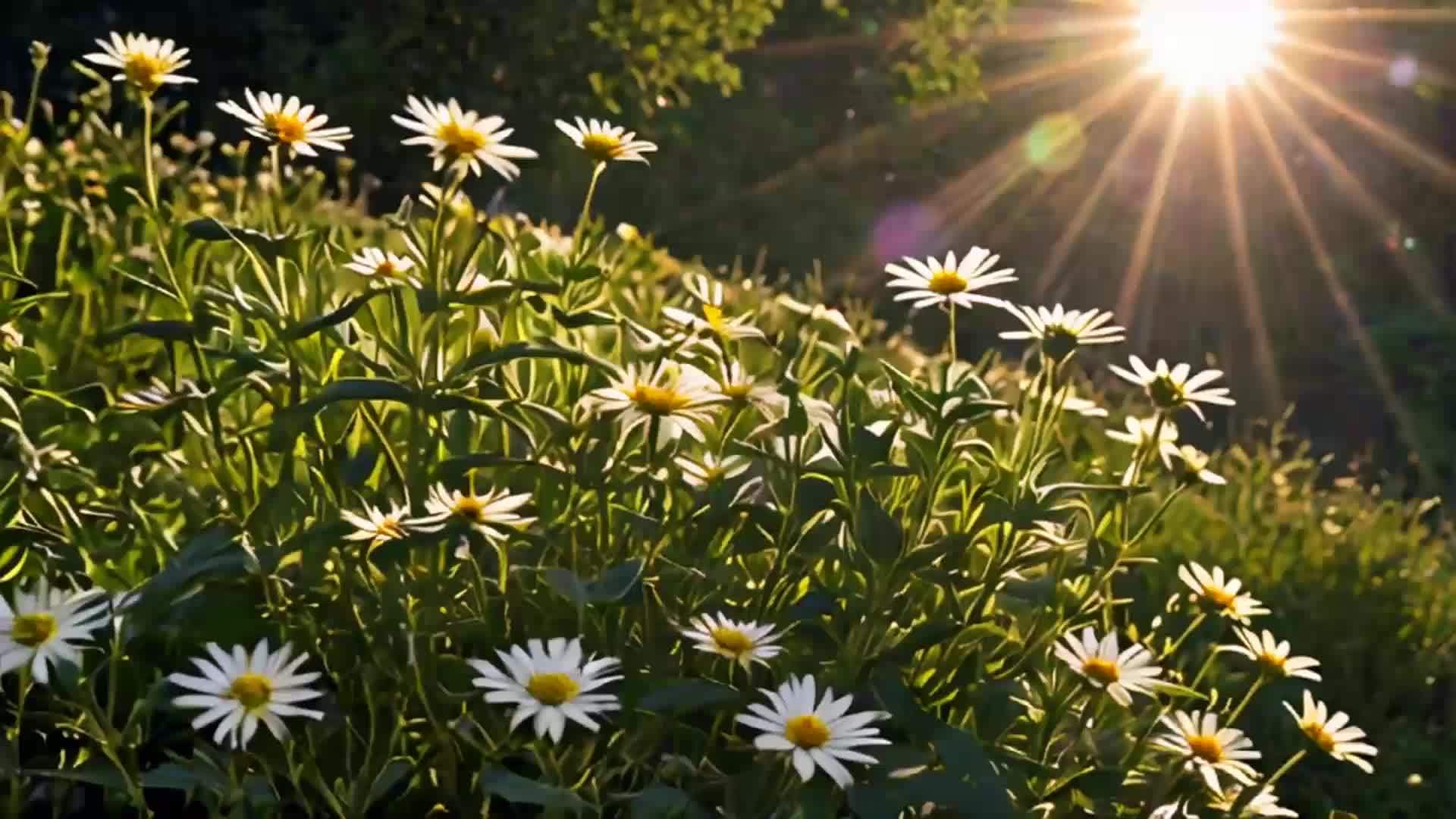 春天的自然风光阳光穿过花朵视频的预览图