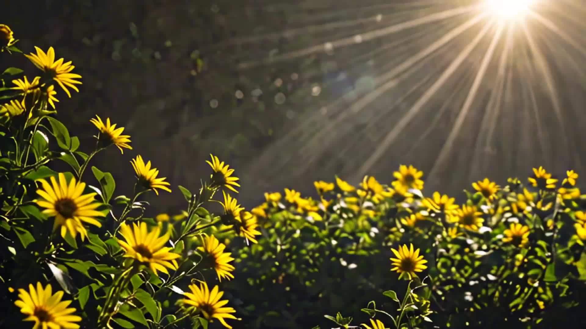 春天的自然风光阳光和鲜花美丽的空镜视频的预览图