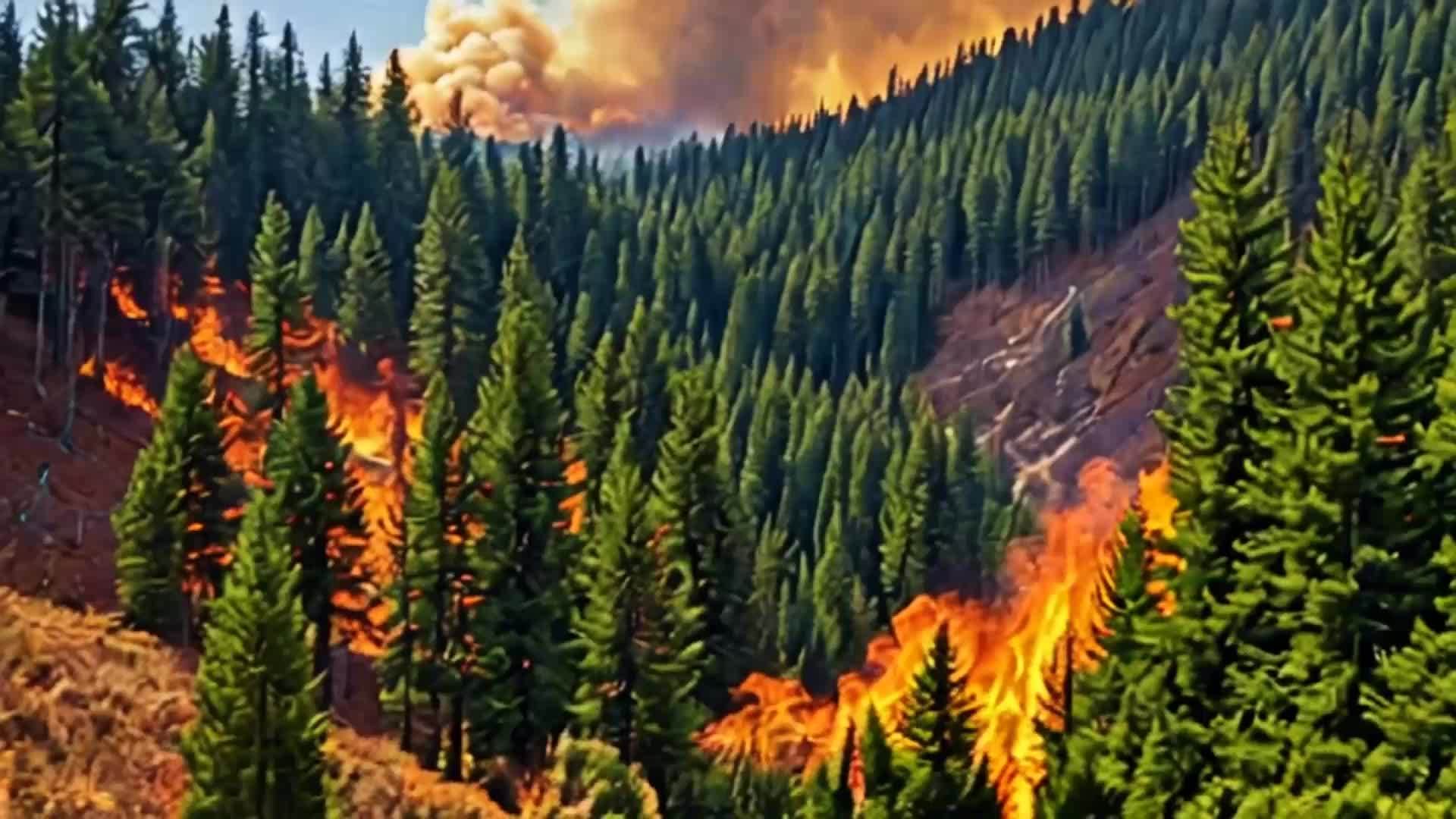 山火火焰燃烧视频的预览图