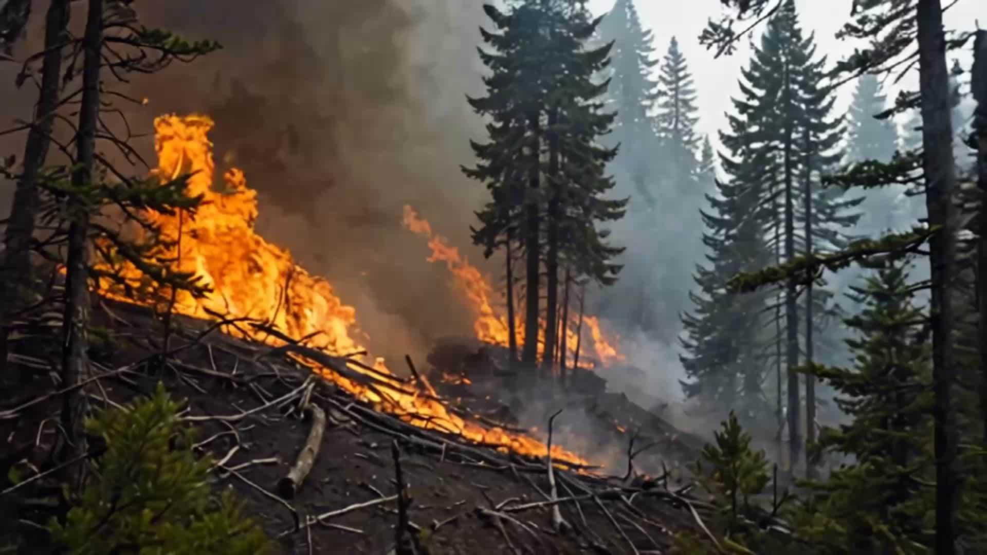 山火火焰燃烧背景视频视频的预览图