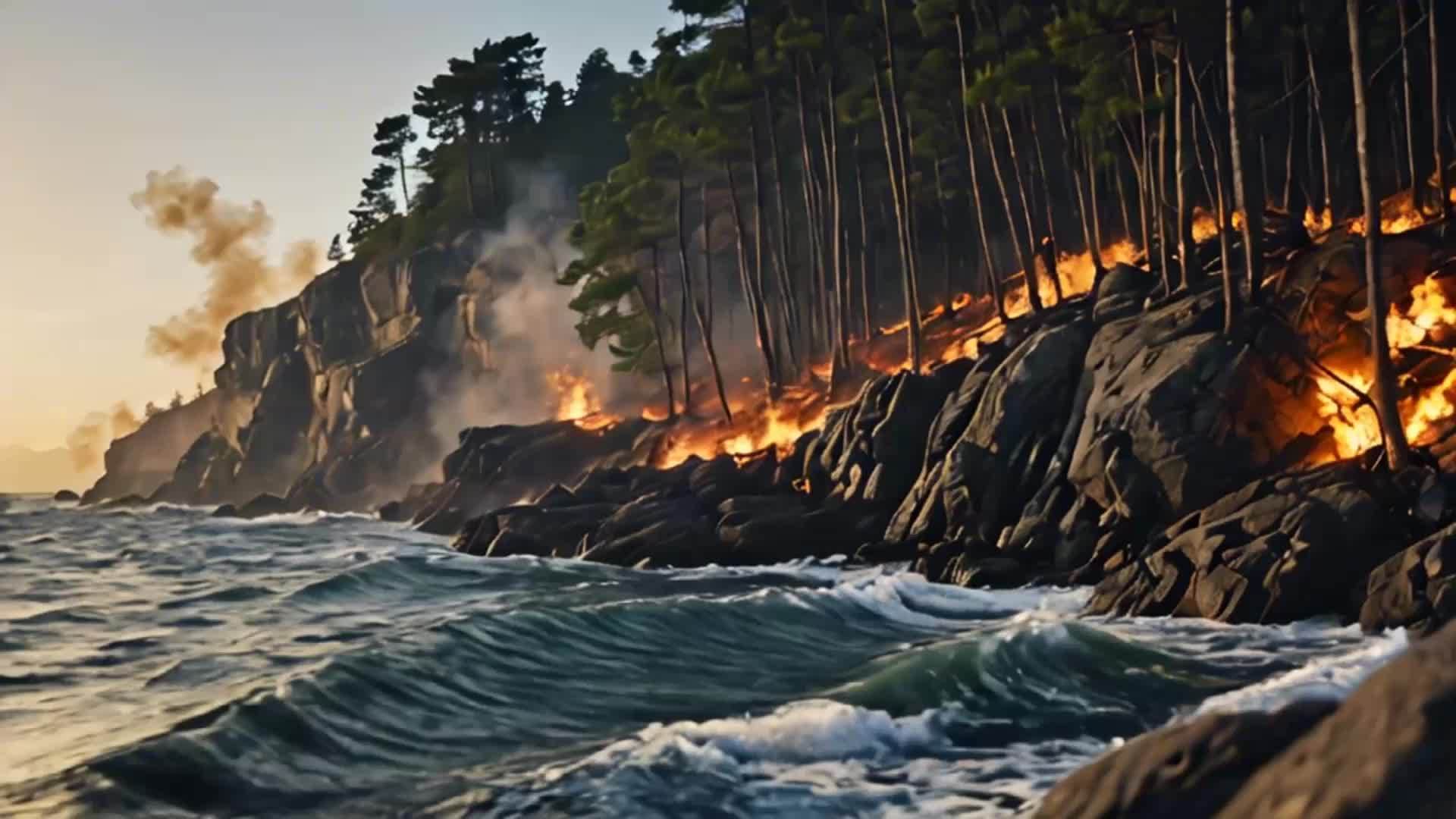 海边山林火灾视频的预览图